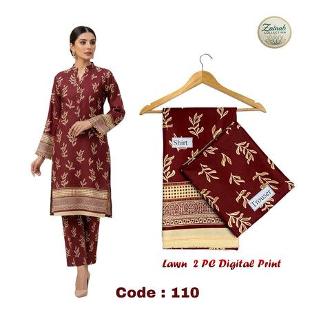 Lawn 2 PC Digital Print Code 110