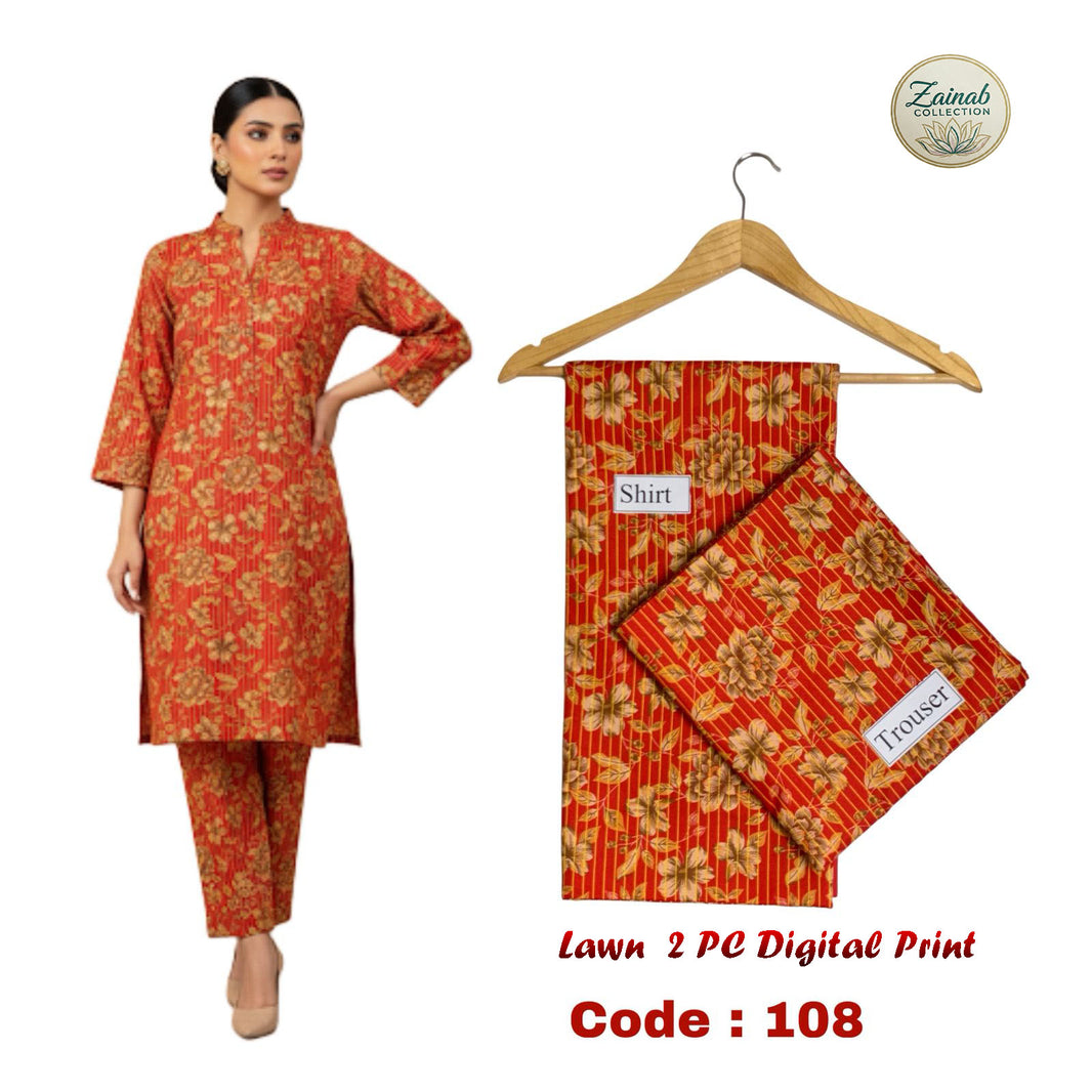 Lawn 2 PC Digital Print Code 108