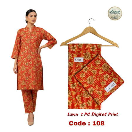 Lawn 2 PC Digital Print Code 108
