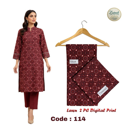Lawn 2 PC Digital Print Code 114