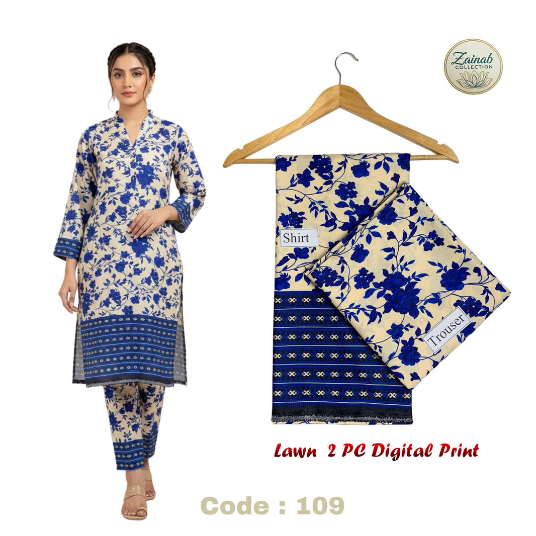 Lawn 2 PC Digital Print Code 109