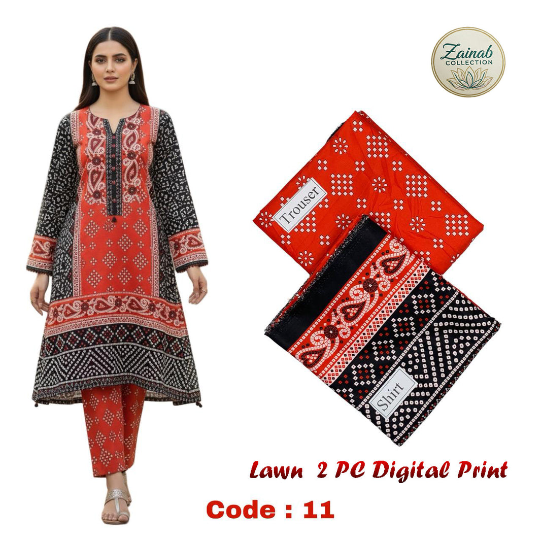 Lawn 2 PC Digital Print Code 11