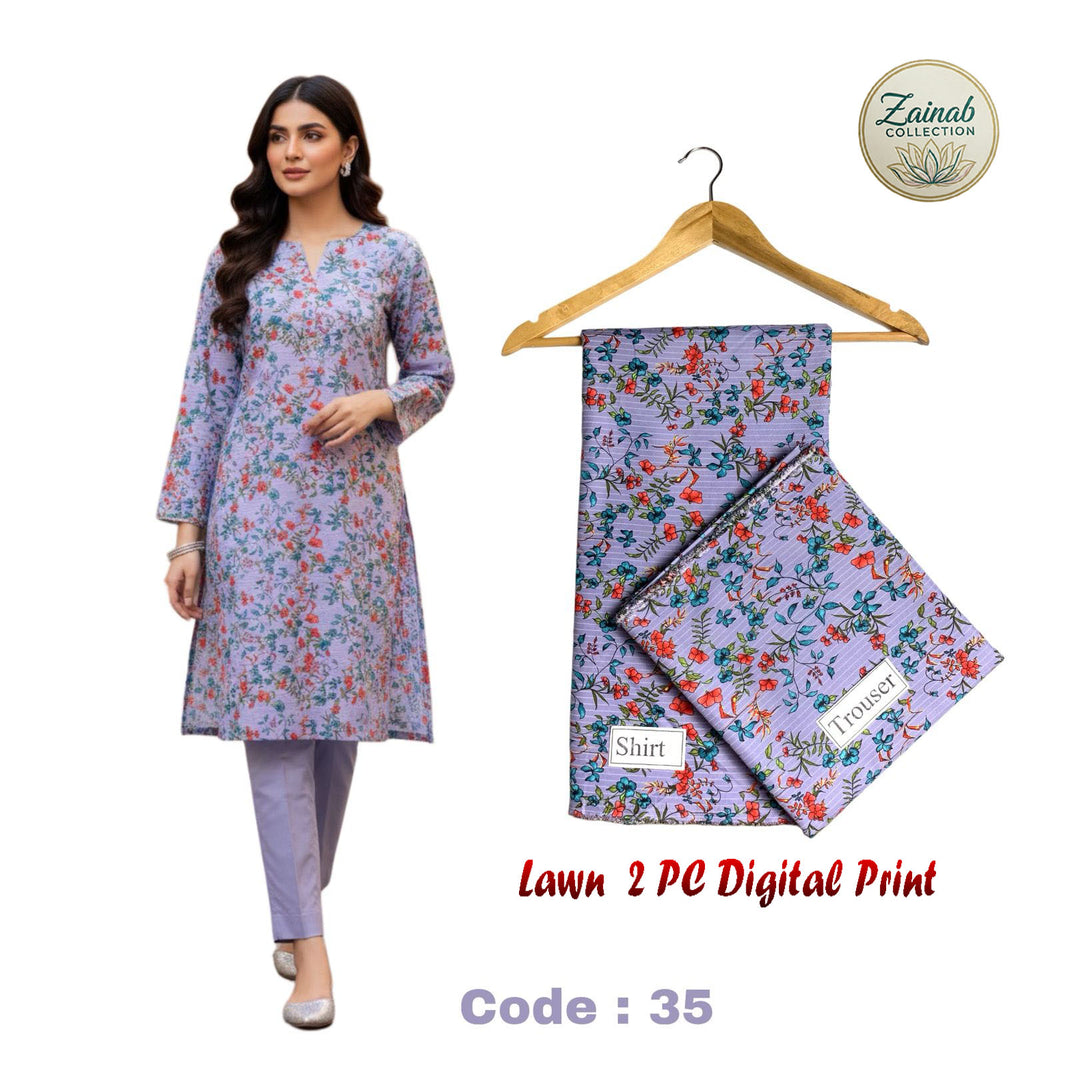 Lawn 2 PC Digital Print Code 35