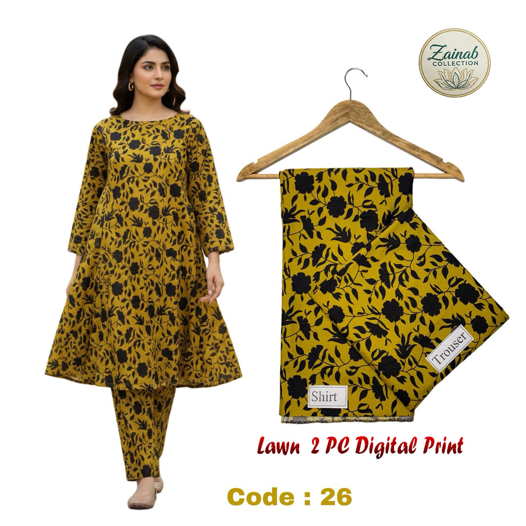 Lawn 2 PC Digital Print Code 26