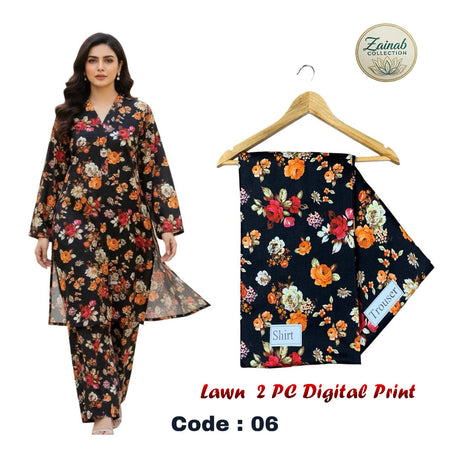 Lawn 2 PC Digital Print Code 06