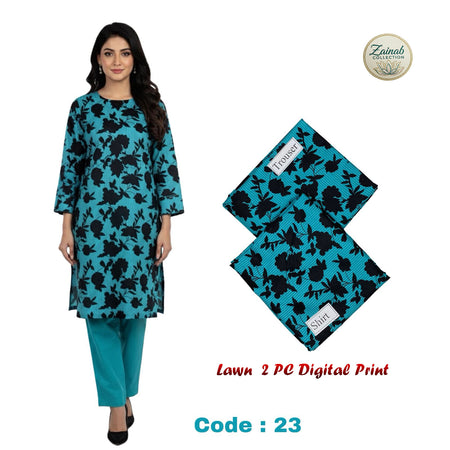 Lawn 2 PC Digital Print Code 23