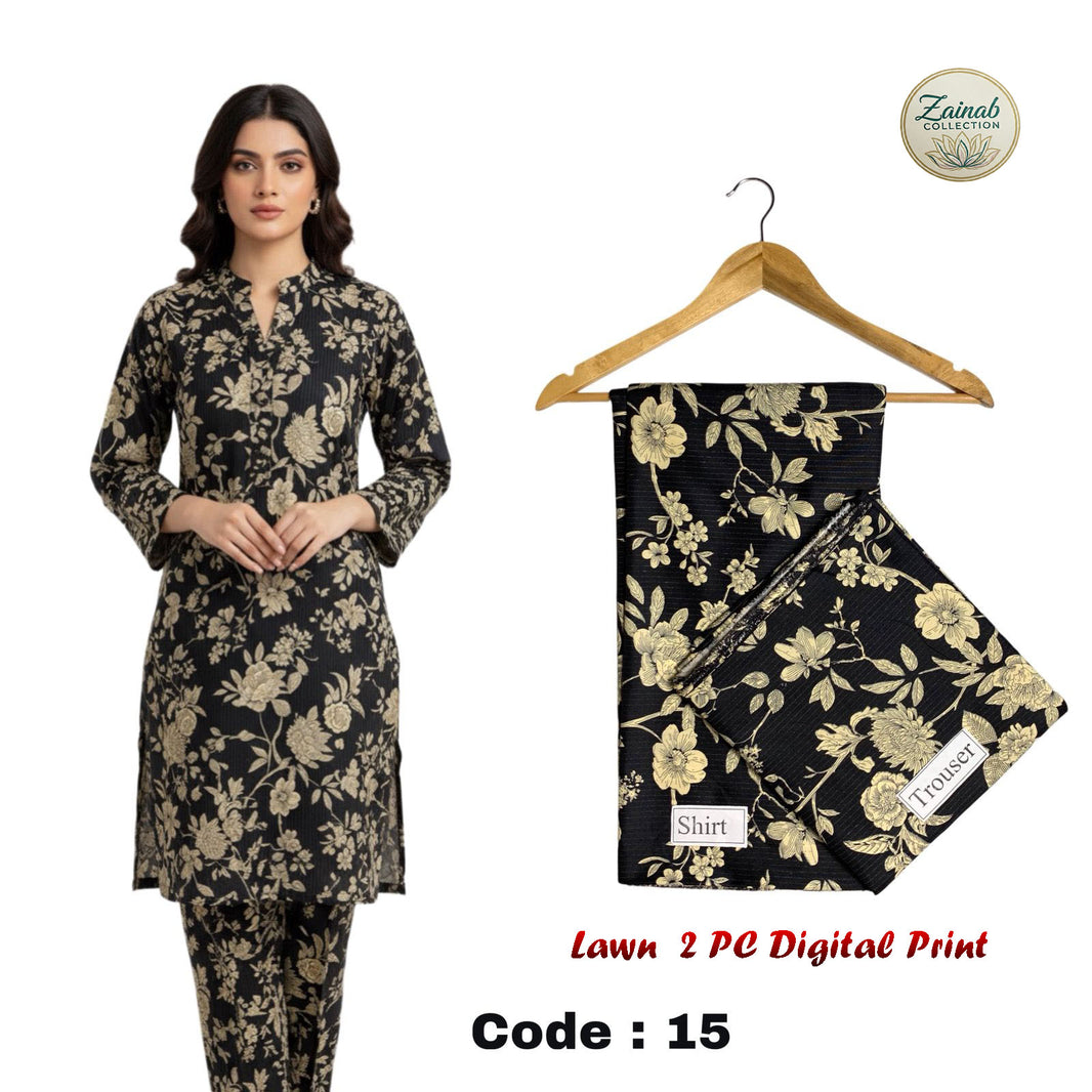 Lawn 2 PC Digital Print Code 15