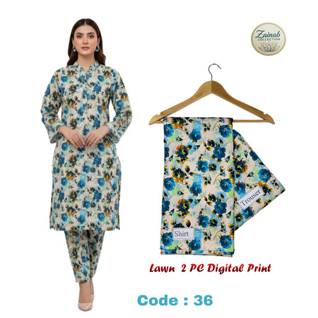 Lawn 2 PC Digital Print Code 36