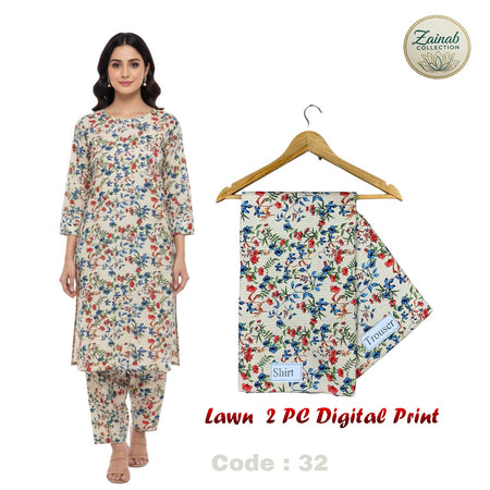 Lawn 2 PC Digital Print Code 32